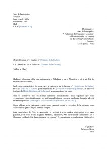 Lettre de relance client